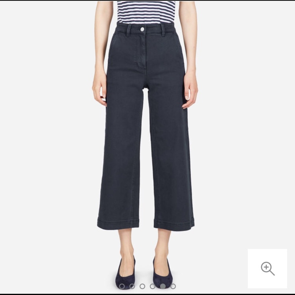 Navy Everlane Wide Leg Crop Pant